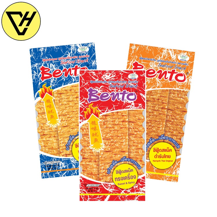 Combo 4 gói Snack mực tẩm gia vị Bento 5g & 4g