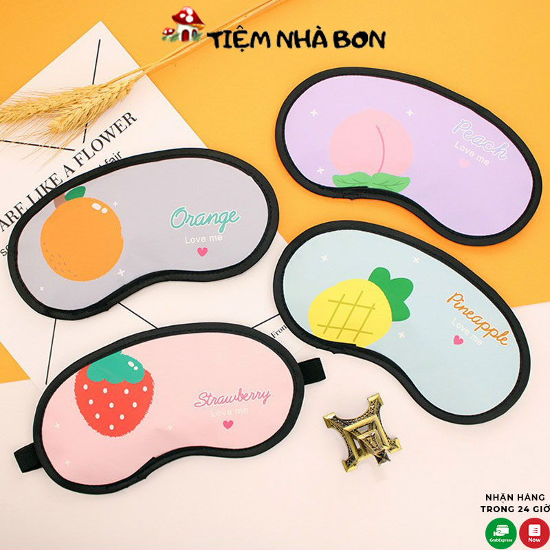 Miếng che bịt mặt ngủ hình thú dễ thương kèm túi gel, Bịt mắt ngủ 3D mỏng nhẹ nhiều mẫu
