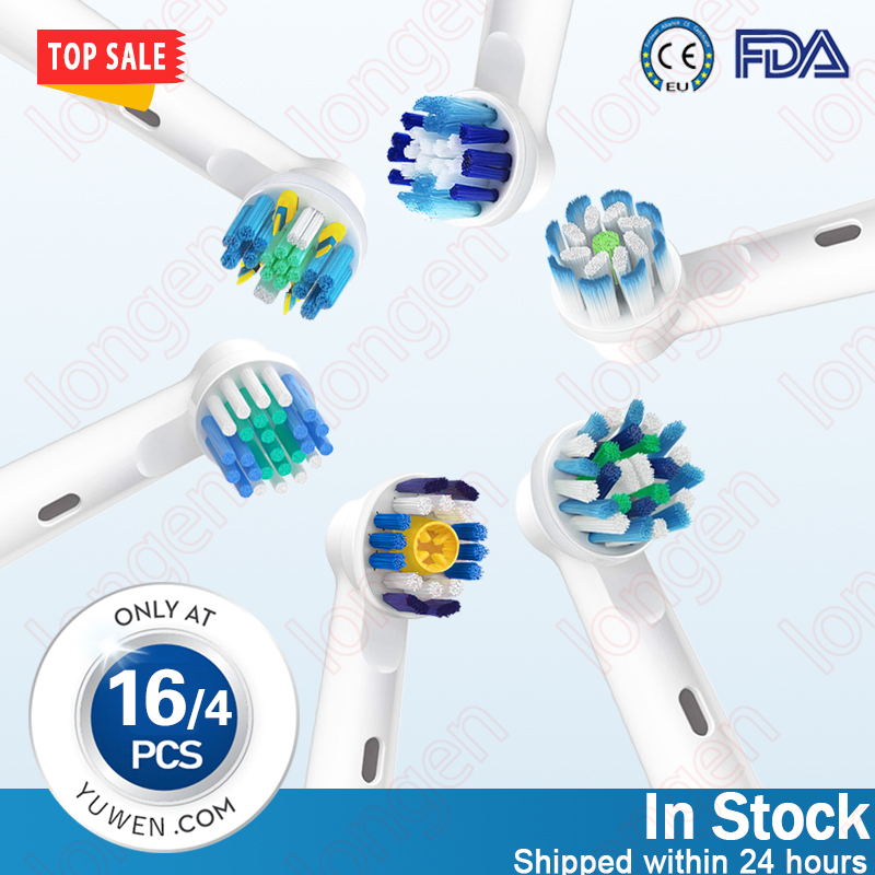 16 cái đầu thay thế cho đầu bàn chải oral b cho braun - đầu bàn chải cross cho braun precision clean db4010 d29 /700