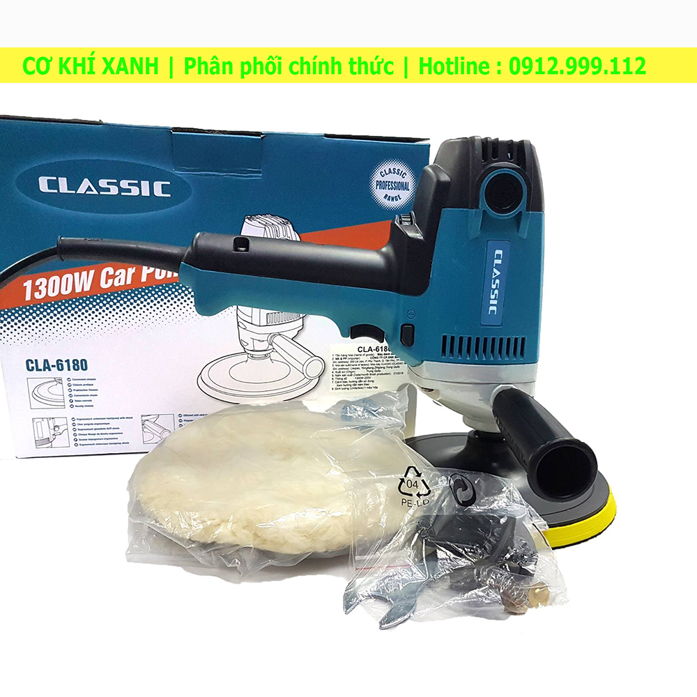 Máy đánh bóng classic cla-6180 : đánh bóng xe ô tô, xe máy, điều hòa, gỗ, sofa...