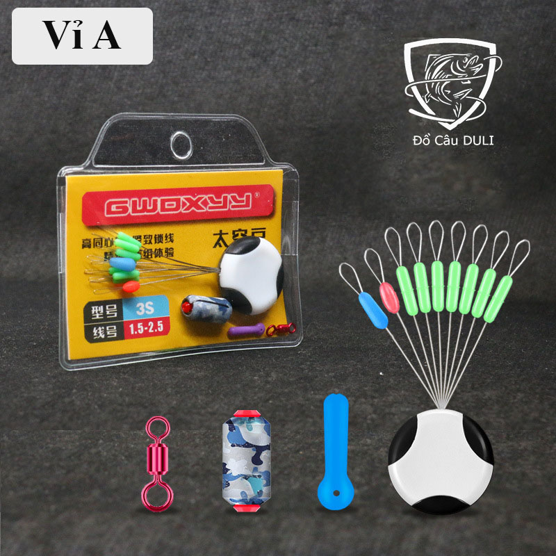 Gói Phụ Kiện Câu Đài Silicon Cao Cấp hạt chặn chì lá khóa link phụ kiện câu cá - Duli