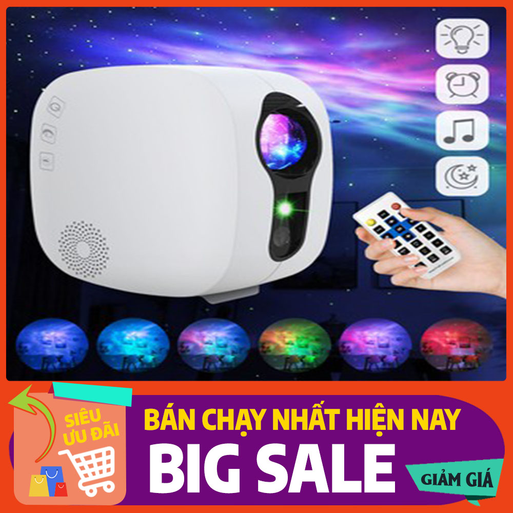Đèn ngân hà, đèn thiên hà, chiếu bầu trời sao vertion 2 tích hợp loa bluetooth chế độ chiếu 7 màu thích hợp làm đèn ngủ giảm stress