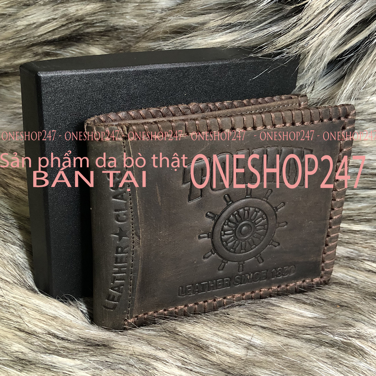Bóp nam da bò Thật 100% Ví nam khâu tay bền đẹp VÍ DA BÒ