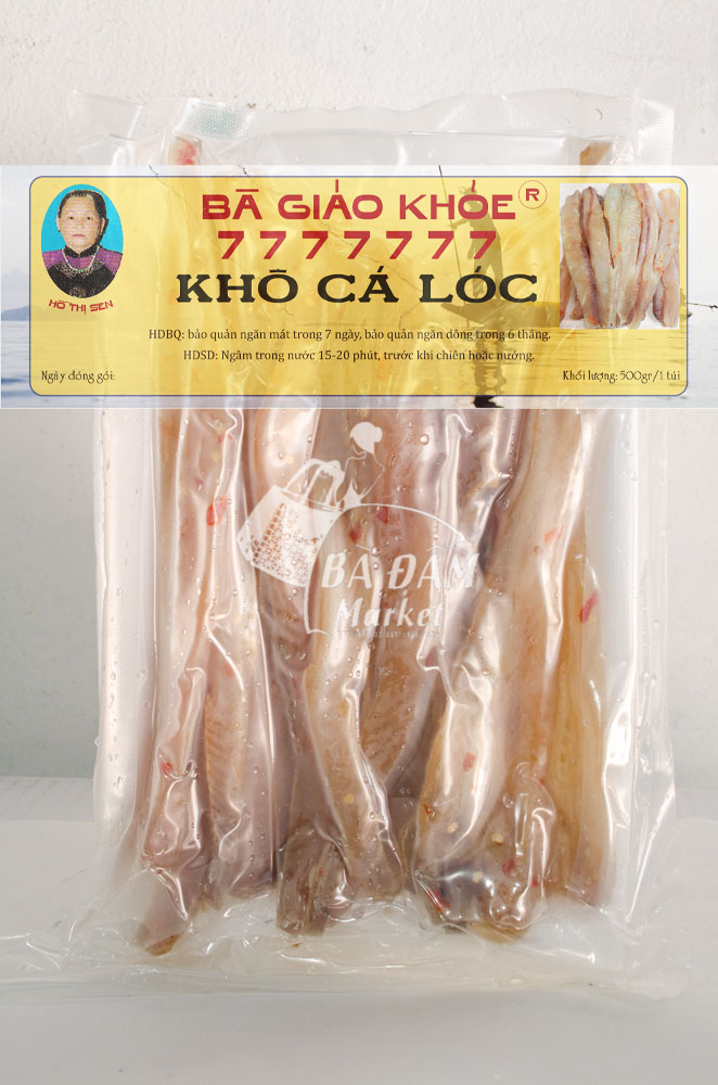 Hcm-khô cá lóc phi lê hiệu bà giáo khoẻ 7777777 loại đặc biệt 500gr -đặc sản an giang
