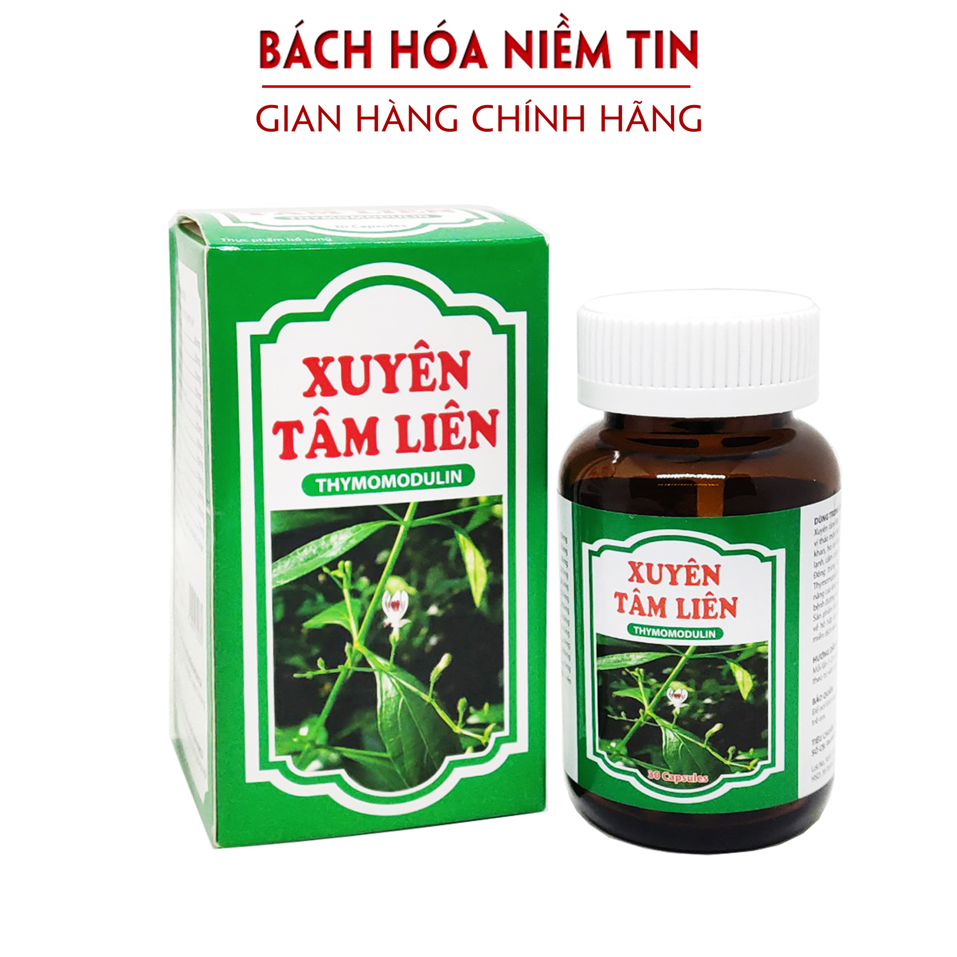 Viên uống XUYÊN TÂM LIÊN - Hỗ trợ các vấn đề cảm, cúm do vi rút, vi khuẩn, giảm ho, sốt, sổ mũi hiệu quả - Hộp 30 viên