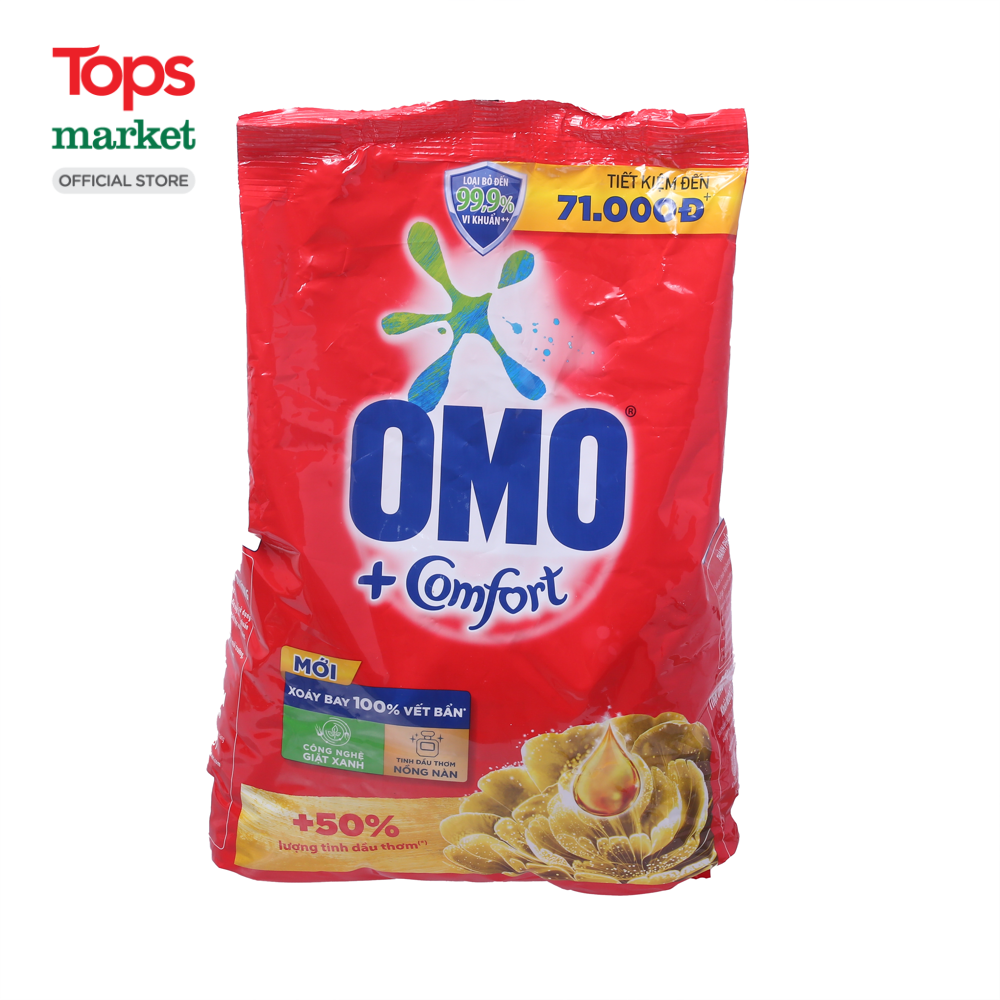 Bột Giặt OMO Comfort Tinh Dầu Thơm Nồng Nàn 4KG - Siêu Thị Tops Market