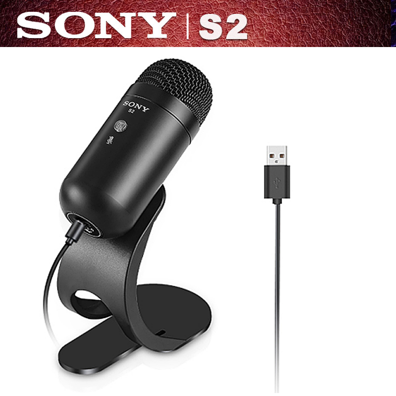 Sony/S2 micro thu âm USB,Mic thu âm có dây,Tích hợp lõi micro điện dung có độ nhạy cao,mic thu âm livestream Chân Đỡ Để Bàn,Cắm là dùng được ngay