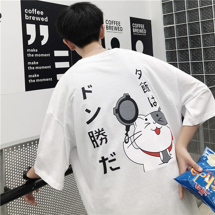 [HCM]Áo Thun Nam Form Rộng Hàn Quốc In Hình Mèo Thần Tài Độc Đẹp Vải Dày Mịn Thoáng Mát Thiết Kế Thời Trang Kiểu Dáng Năng Động Trẻ Trung