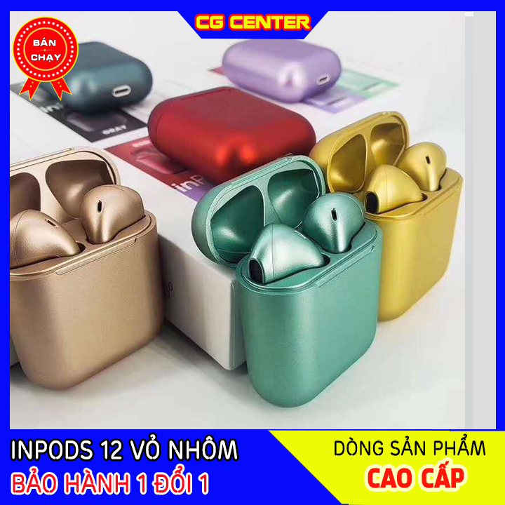 [XỊN VỎ NHÔM] Tai Nghe Bluetooth 5.0 INPODS 12 TWS [CẢM ỨNG VÂN TAY] - Màu Trắng Kết nối Bluetooth 5.0 vô cùng ổn định, 2 tai tự kết nối với nhau khi lấy ra từ dock sạc CG CENTER