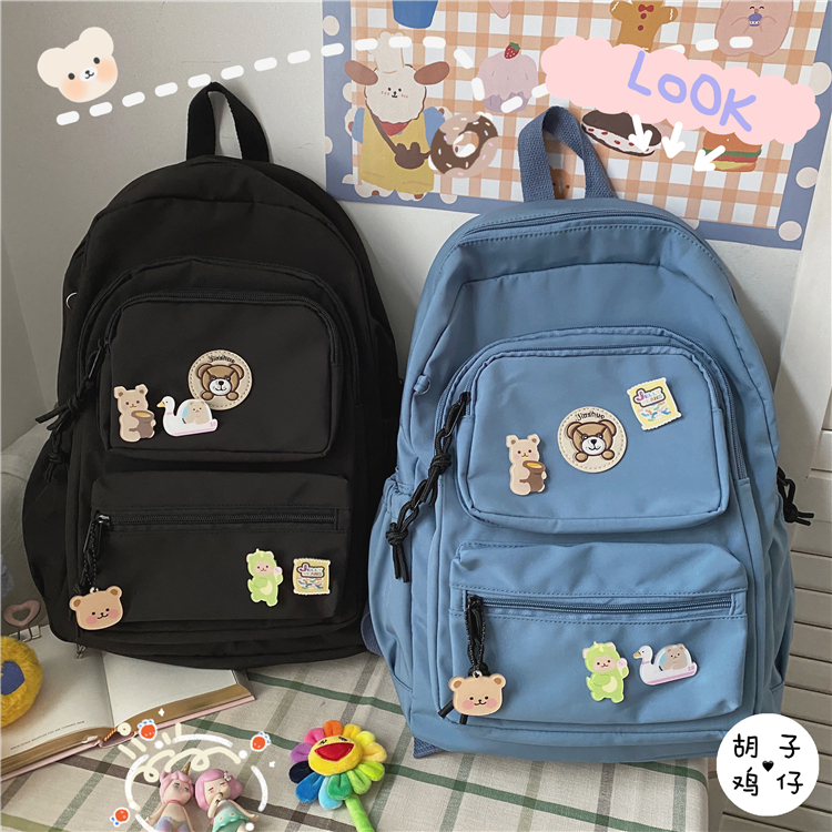 ba lô nữ đi học, balo thời trang, balo ulzzang. B054 balo nhiều ngăn mạc gấu