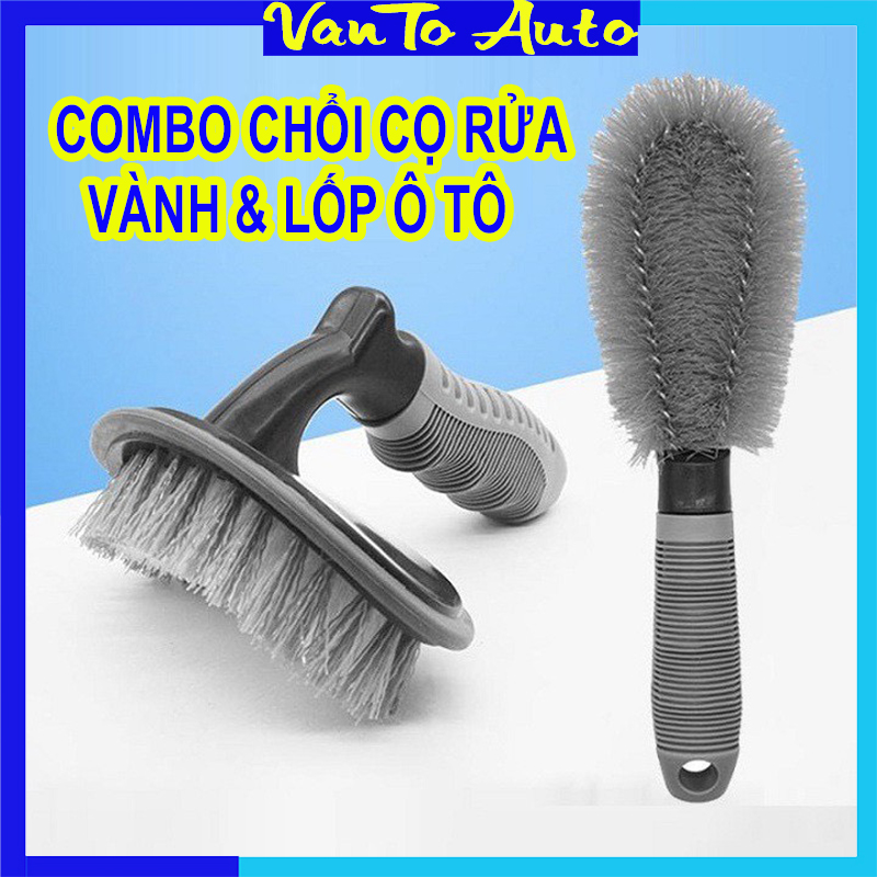 Combo chổi cọ rửa vành xe ô tô & lốp xe ô tô chuyên dụng