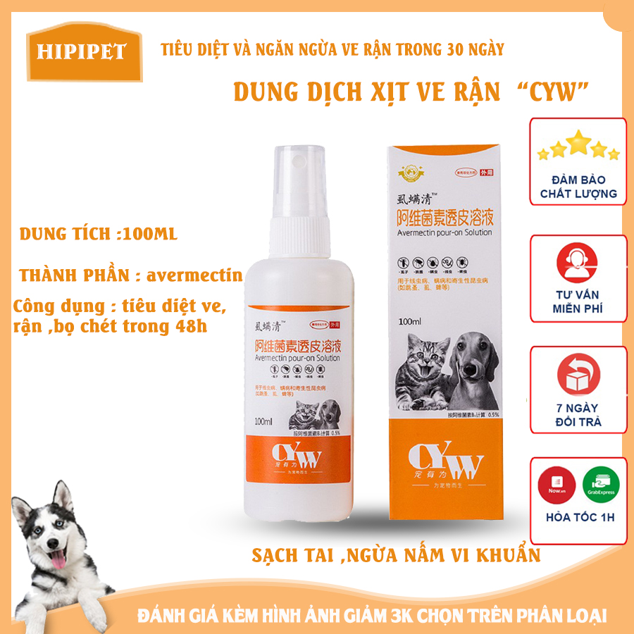 Lọ nhỏ đặc trị ve chó CYW tiêu diệt ve,rận bọ chét trong 48h 5.0