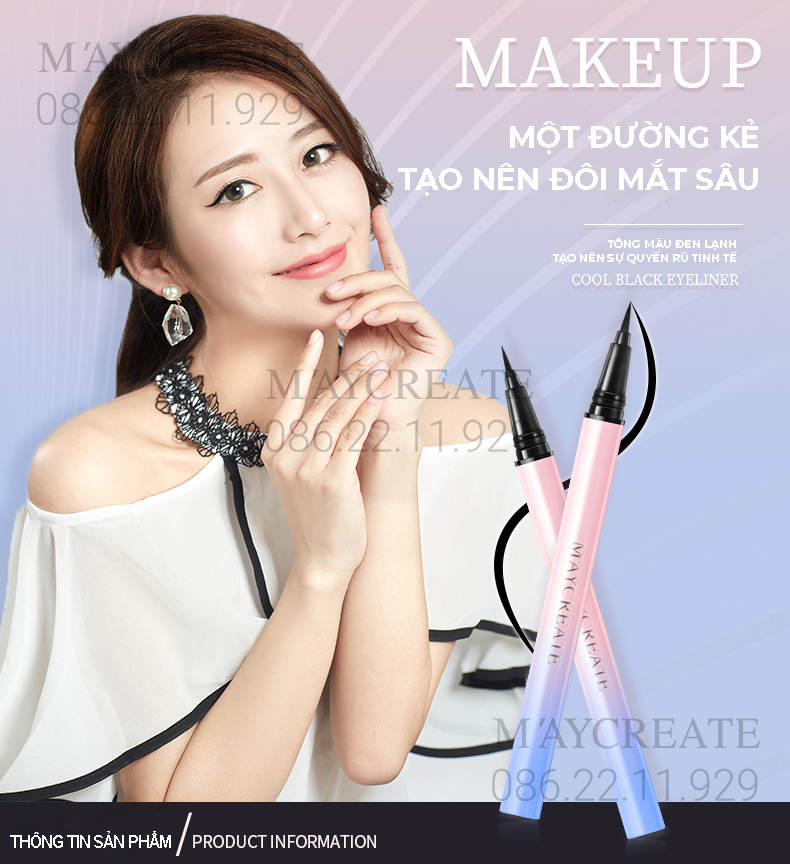 Kẻ Mắt Nước Không Trôi Eyeliner Maycreate Bút Kẻ Mắt Nội Địa Trung