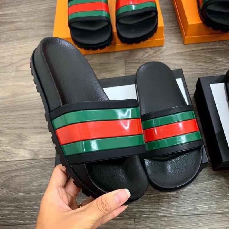 (Video Thât) Dép Nam Quai Ngang FuChI sọc màu (Grab Store)