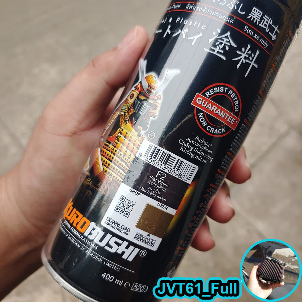 Sơn xịt màu trắng mờ Samurai F2