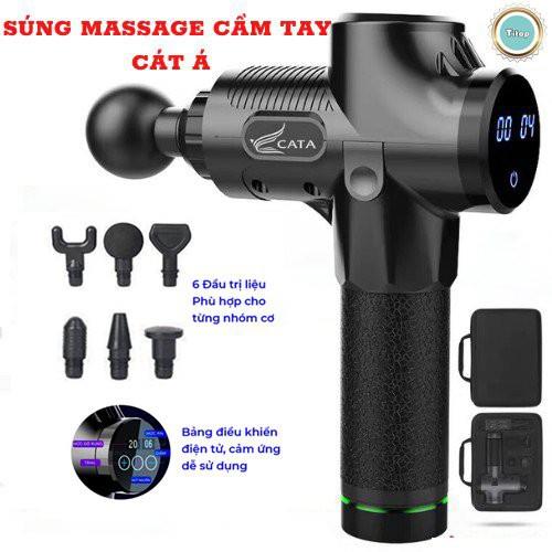 ✚✼▧ Súng massage cầm tay Cao Cấp Cát Á EM009 6 Đầu Massage 30 Chế Độ Giãn Căng Cơ giảm đau mỏi toàn thân