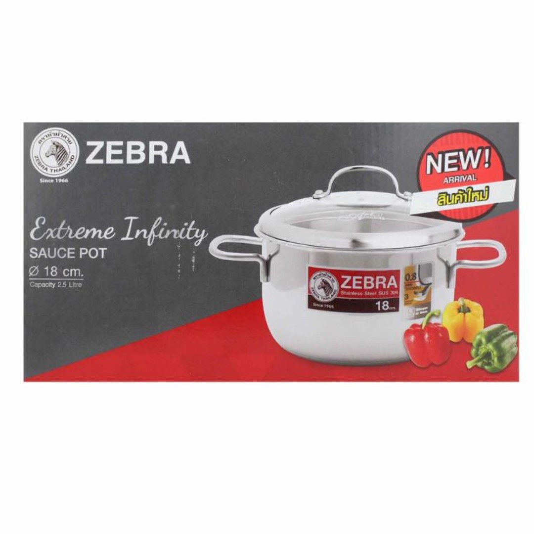 [HCM]NỒI INOX ZEBRA 3 ĐÁY EXTREME INFINITY NẮP KÍNH 22CM ( 4,5 LÍT) - 162297