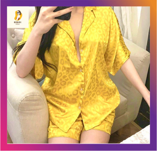 Bộ đồ mặc nhà cánh dơi quần đùi lụa gấm siêu xinh,beboi fashion