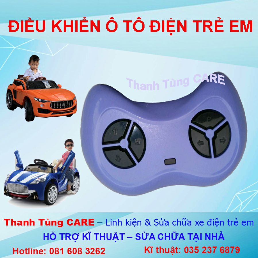 ❤ Điều khiển ô tô điện trẻ em màu tím cho mạch JR-RX 6V