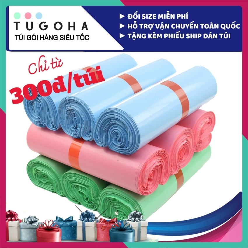 [Set 50 túi][25*35cm] Túi Gói Hàng TUGOHA, Siêu Tốc, Niêm phong, Tự dính [Nhiều màu]+ [TẶNG KÈM] Phiếu Ship Siêu Kute