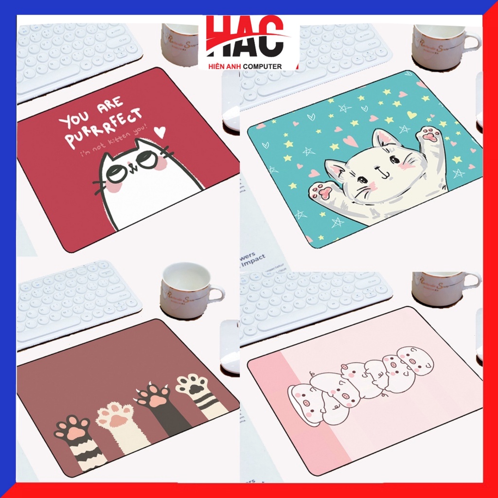 Miếng lót chuột,Pad Chuột hình vuông 18x23cm chống thấm, in hình dễ thương cute
