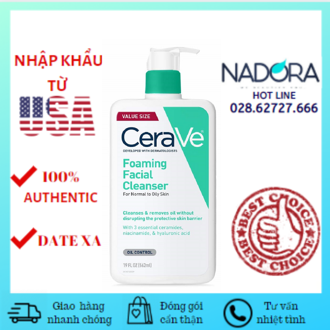 Sửa Rữa Mặt Cho Da Dầu CeraVe Foaming Facial Cleanser
