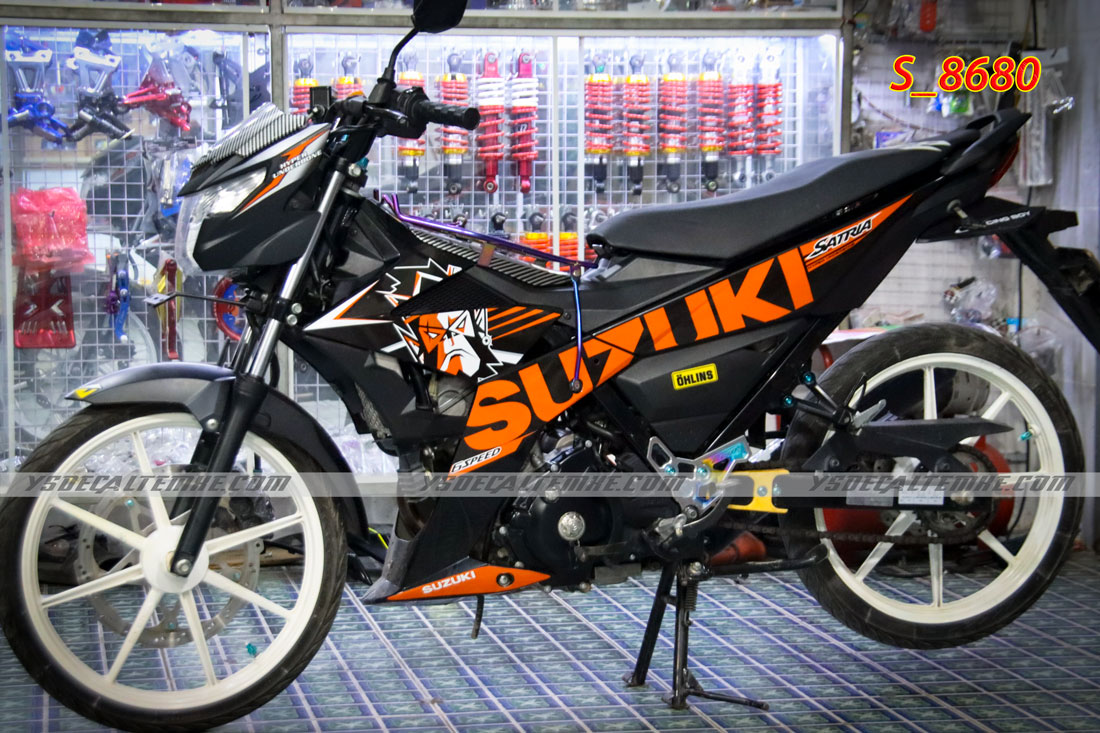 Tem rời Satria,raider đen cam kingdrag