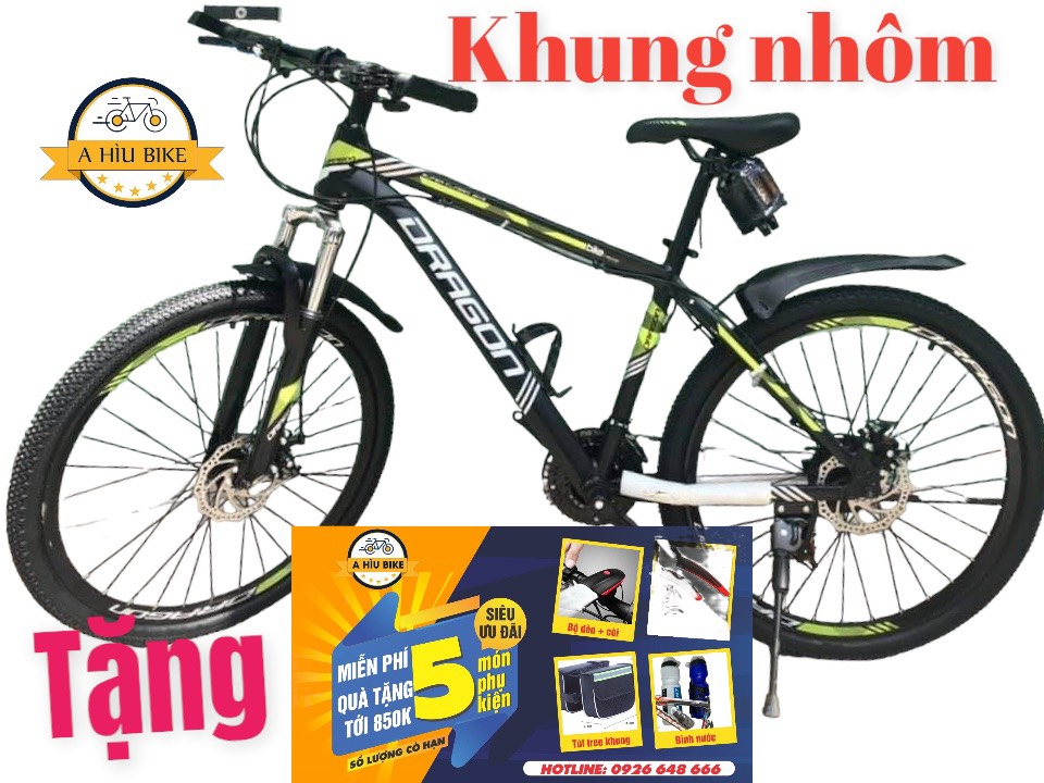 Xe đạp địa hình dragon - khung nhôm có video - xe đạp thể thao size 26 - chính hãng - xe đạp - xe đạp thể thao - xe đạp leo núi