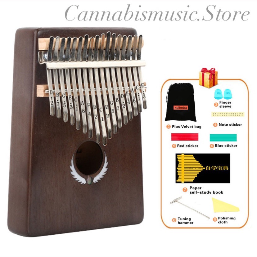 Đàn Kalimba Yael 17 Phím Gỗ Mahogany Y17M-W (Khảm bào ngư Cánh - Mbira Thumb Finger Piano 17 Keys)