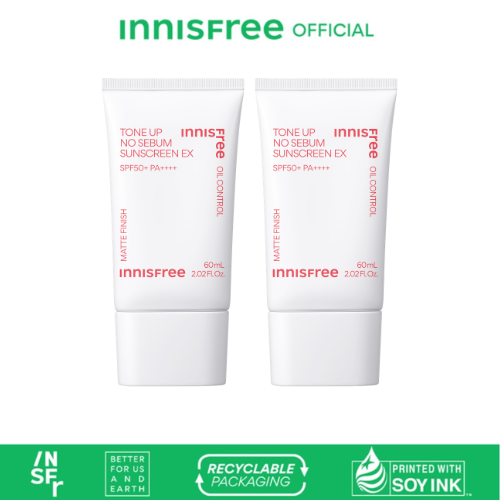 Combo 2 Kem chống nắng nâng tông kiềm dầu INNISFREE Tone Up No Sebum Sunscreen EX SPF 50+ PA++++