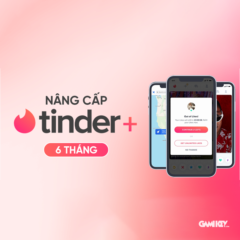 Mã kích hoạt Tinder Plus 6 tháng - Ứng dụng hẹn hò, tìm người trò chuyện
