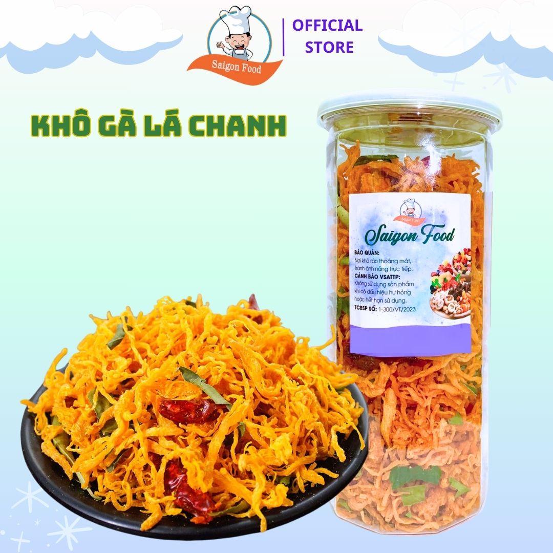 300g khô gà lá chanh lon pet có chứng nhận vsattp - saigon food