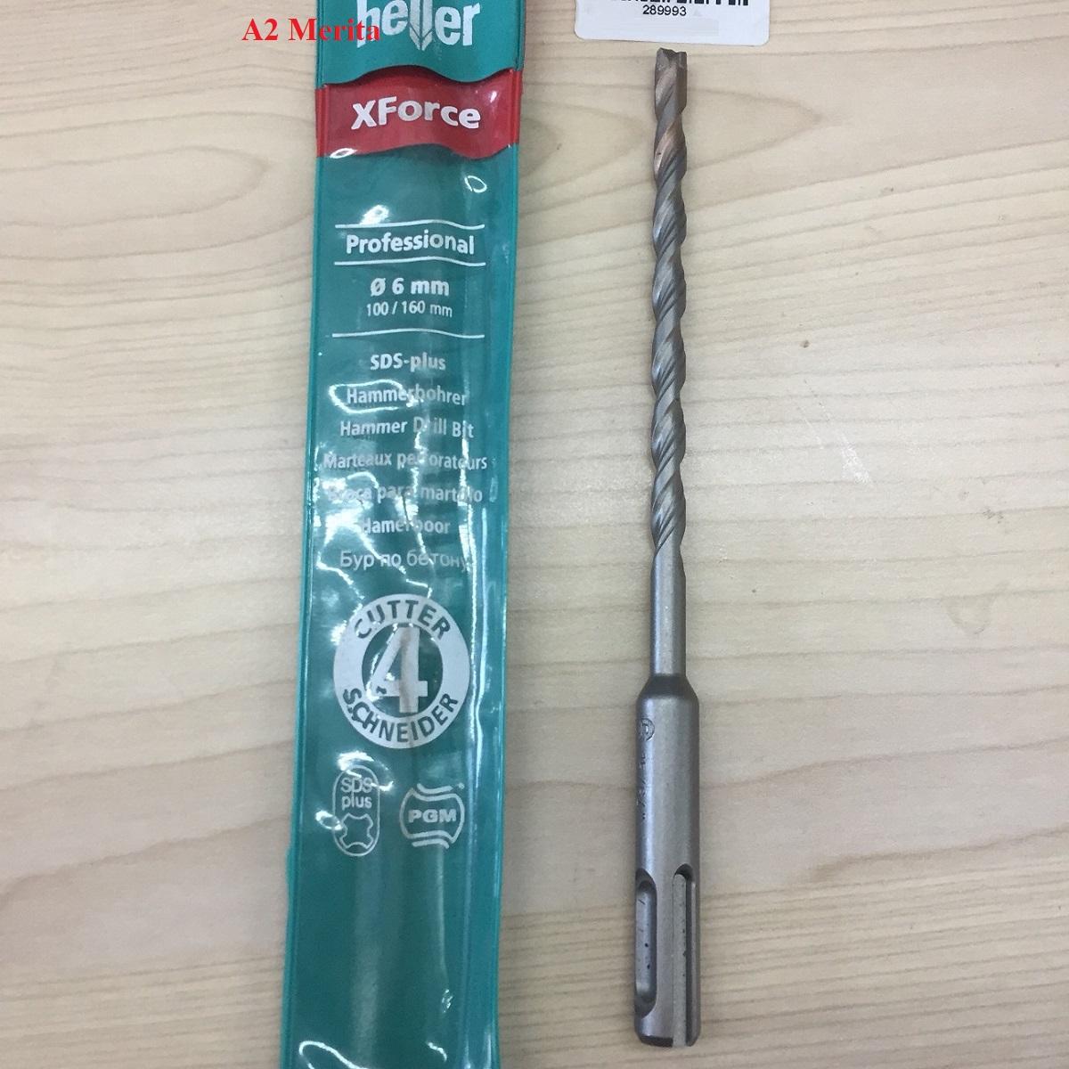 Mũi khoan bê tông heller 4 ngạnh 6x100/160mm - sds plus 289993