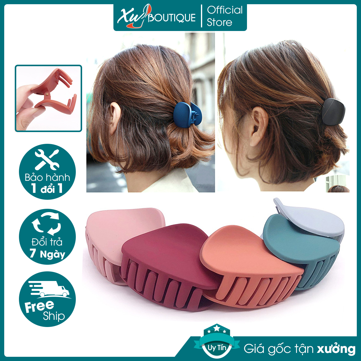 Kẹp Tóc Càng Cua 8 Răng Màu Pastel Korea Xinh Xắn 5,5CM