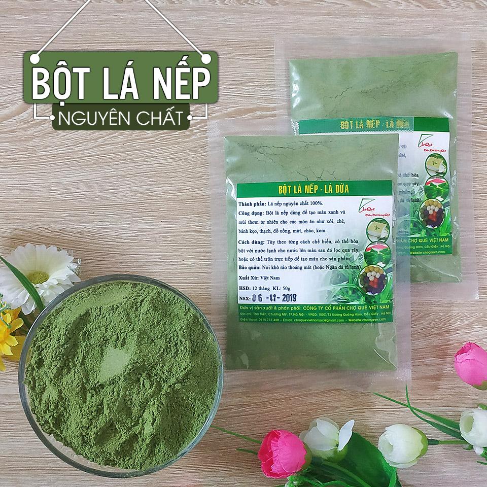 Combo 2 Gói Bột Lá Nếp loại 100gr nguyên chất 100% từ lá nếp/lá dứa tươi dùng tạo màu xanh, mùi thơm cho bánh kẹo