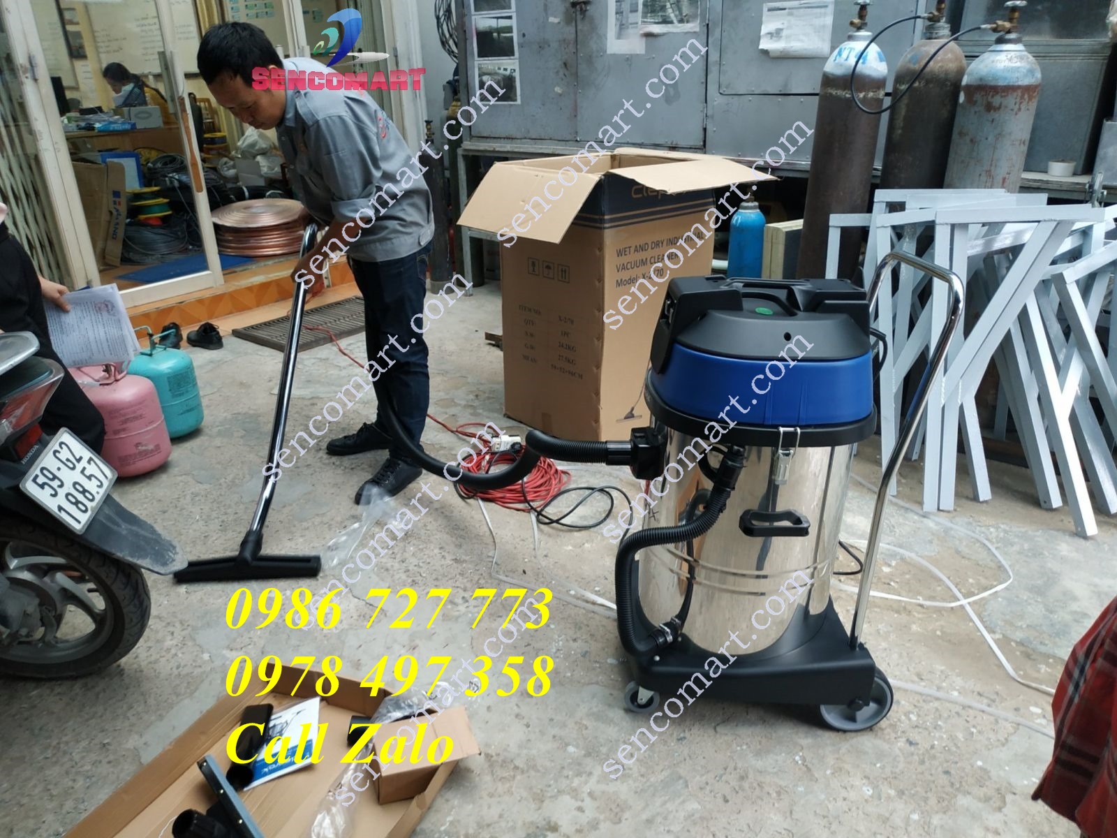 Máy hút bụi công nghiệp cleprox x2/70 -2 motor 100% lõi đồng