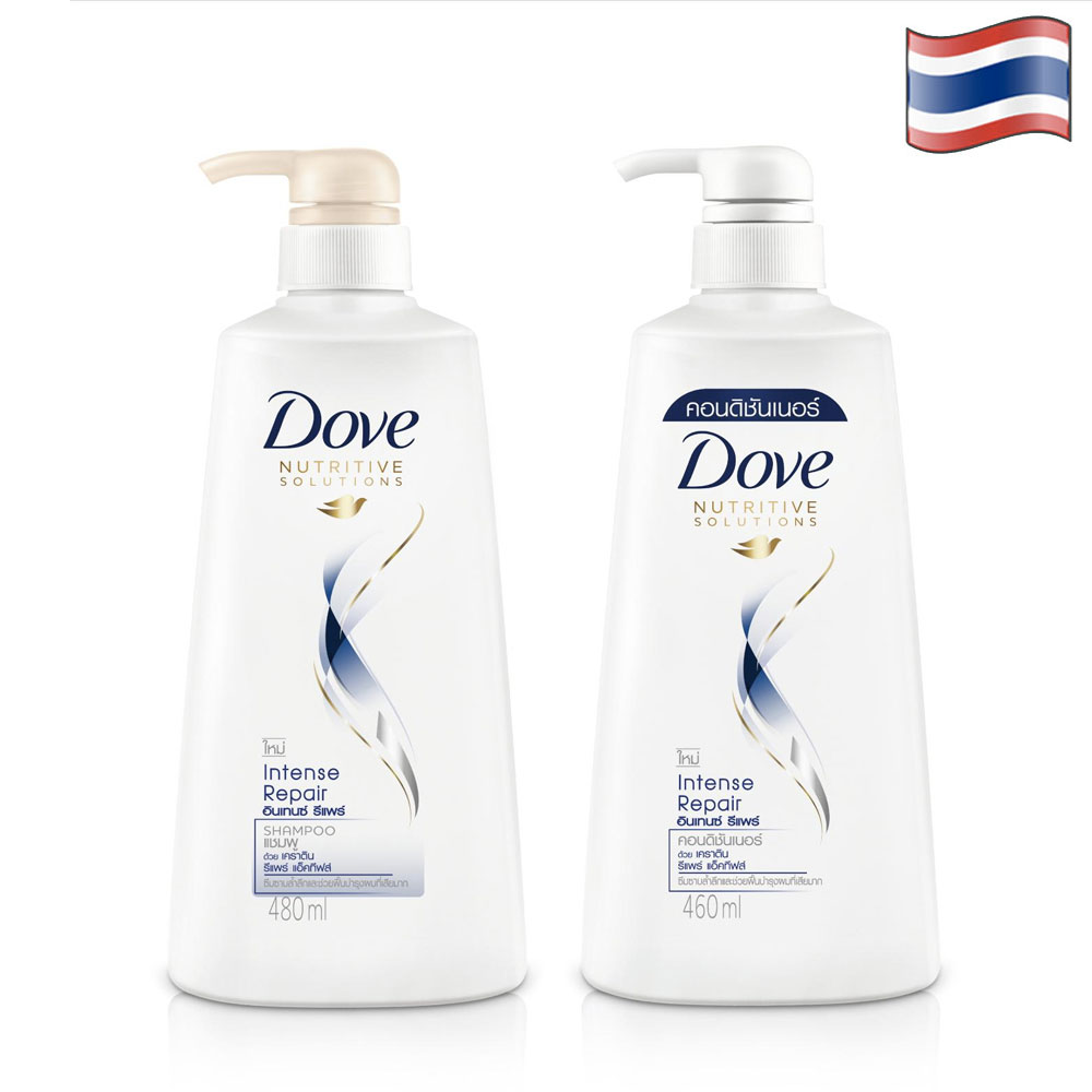 Dầu gội  và Dầu xã DOVE 450ml/chai - Phục hồi tóc hư tổn - Thái Lam