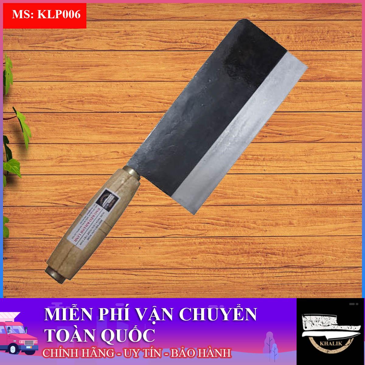 Dao phở chặt, dao chặt nhà bếp cán gỗ tròn trắng, dao nhíp xe - dao Đa Sỹ - Khánh Linh - KLP006