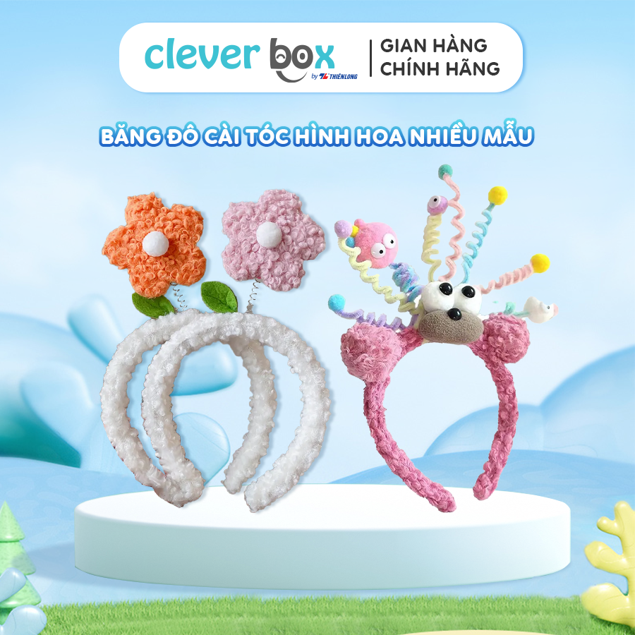 Băng đô, cài tóc hình hoa, bờm tóc rửa mặt dễ thương clever box
