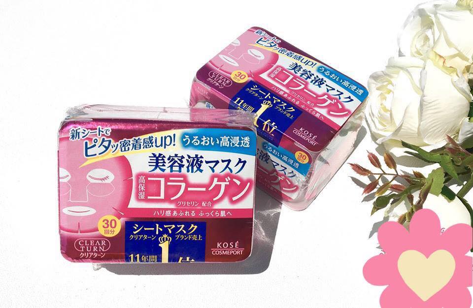 Mặt nạ Kose collagen màu hồng 30 miếng