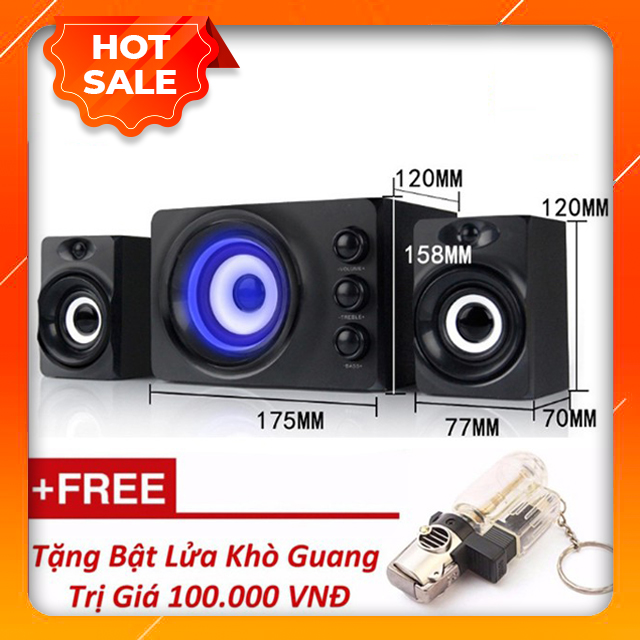 Loa máy vi tính bluetooth gaming sada d-206 bass siêu trầm - tặng kèm bật lửa khò