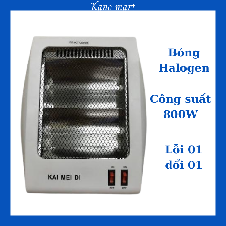 Đèn sưởi 2 bóng Kemeidi, Quạt sưởi halogen Công suất 800W