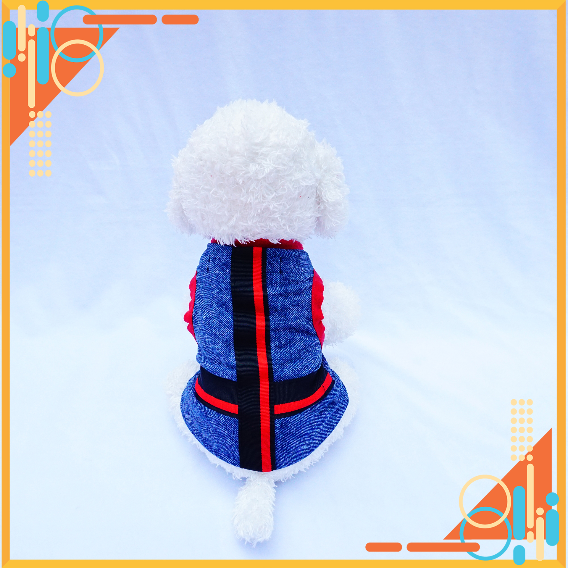 Áo cho thú cưng, áo 3 lỗ cotton kẻ sọc bò pd005