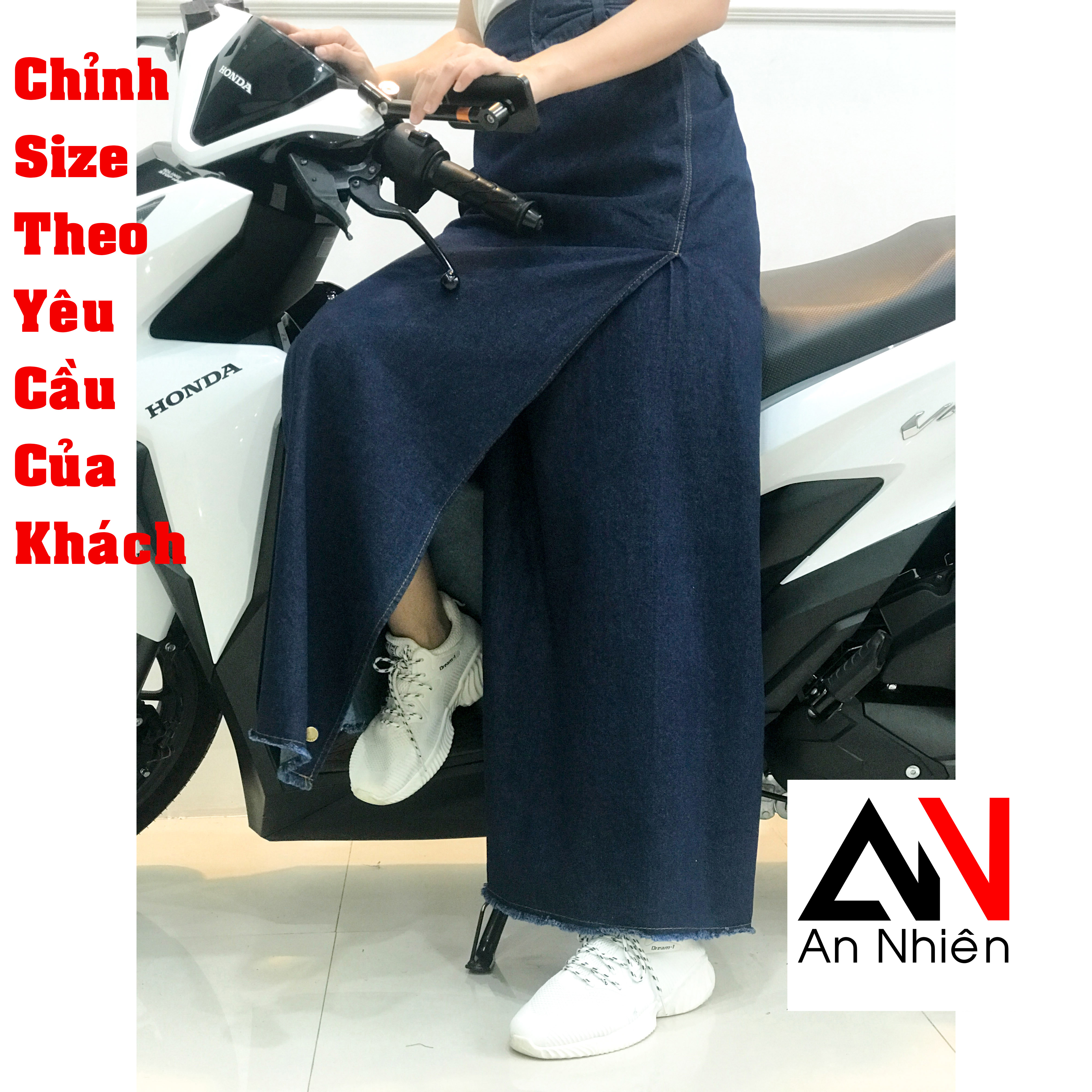 được chọn mẫu váy chống nắng xẻ tà có nút bấm