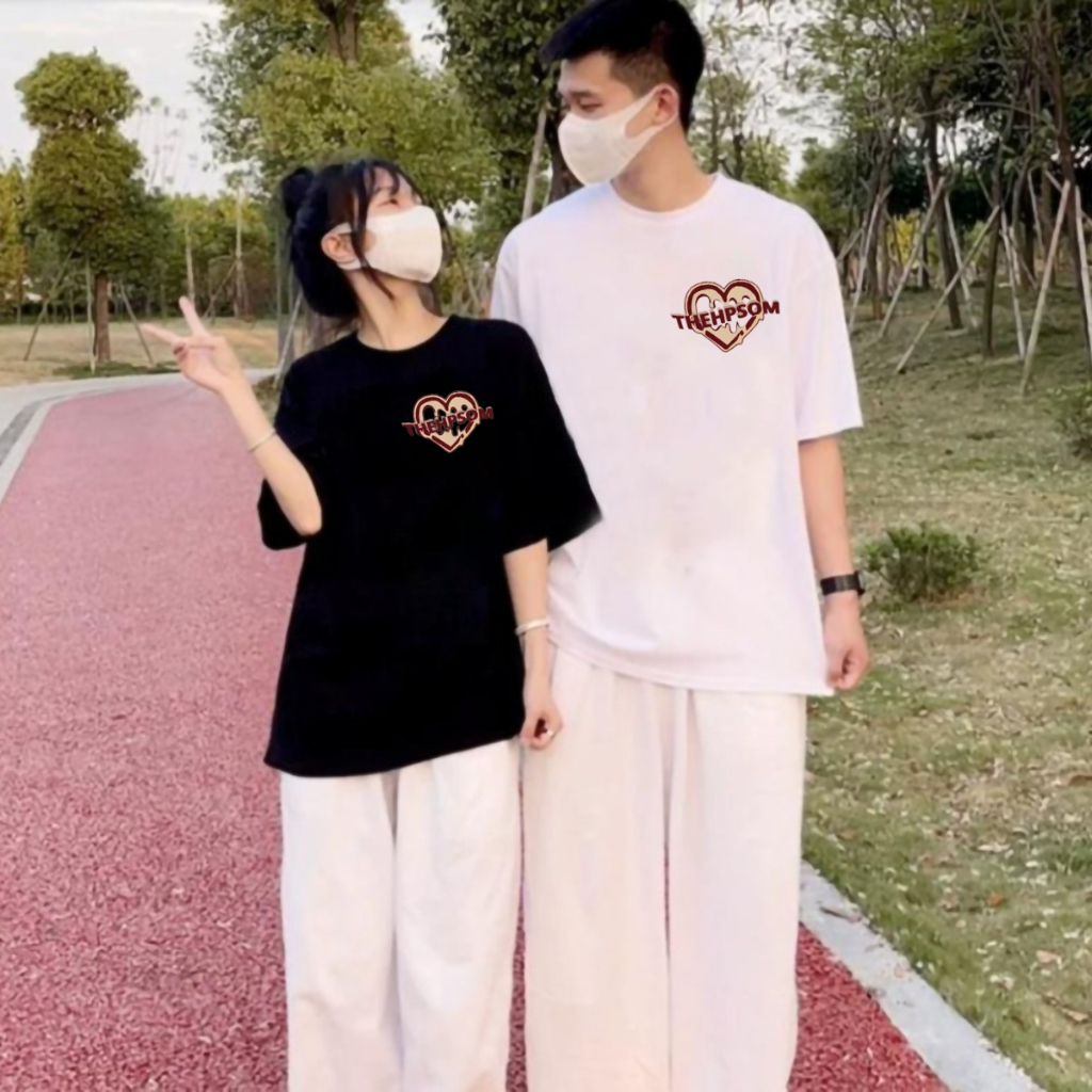 Áo Thun Đôi Hình Trái Tim Nam Nữ Unisex Chất Cotton Cao Cấp Mềm Mại Thoáng mát - AC321