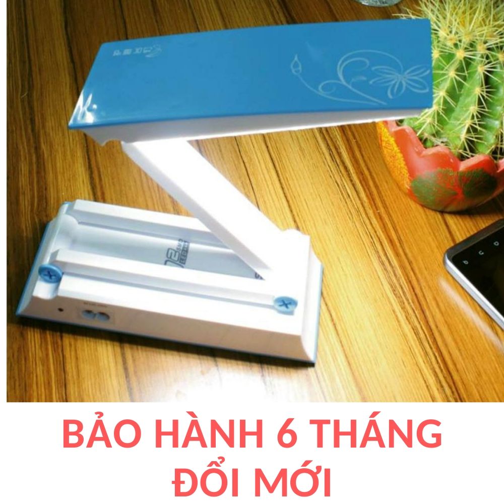 Đèn học để bàn sạc tích điện gấp gọn cầm theo người Pin dung lượng lớn 1.200mAh Bóng led siêu bền ánh sáng Trắng mã KM6653