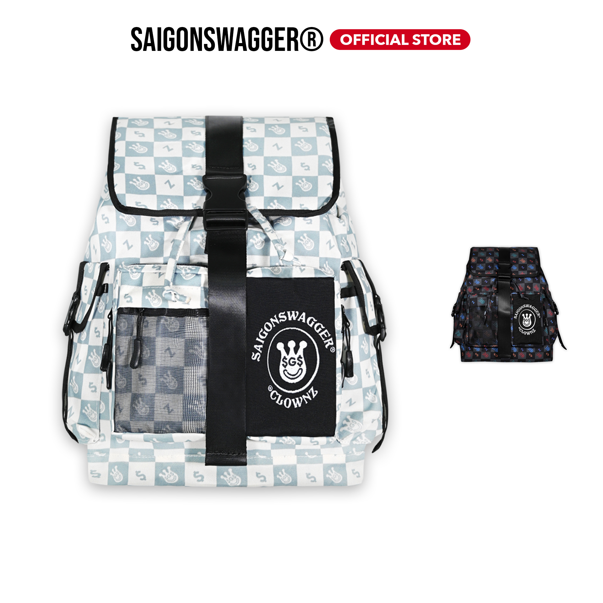 Balo hoạ tiết checkerboard saigon swagger® sgsxclownz joke backpack-ngăn chống sốc laptop