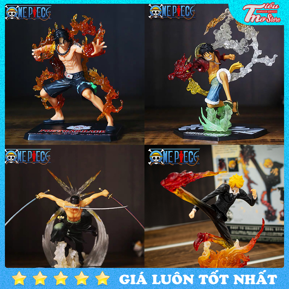 Mô hình Luffy Zoro Sanij Ace OnePiece cao 18cm