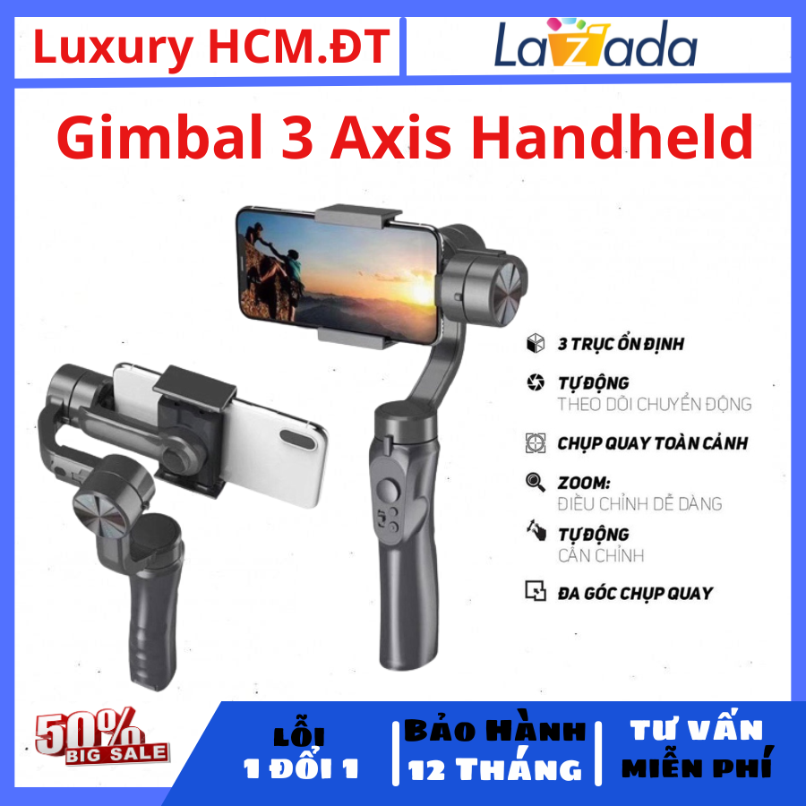 Gimbal 3 axis handheld - tay cầm chống rung - kẹp chống rung - thiết bị chống rung - chống rung điện thoại - gậy tự sướng - tự động theo dõi chuyển động cho hình ảnh, video chất lượng cao