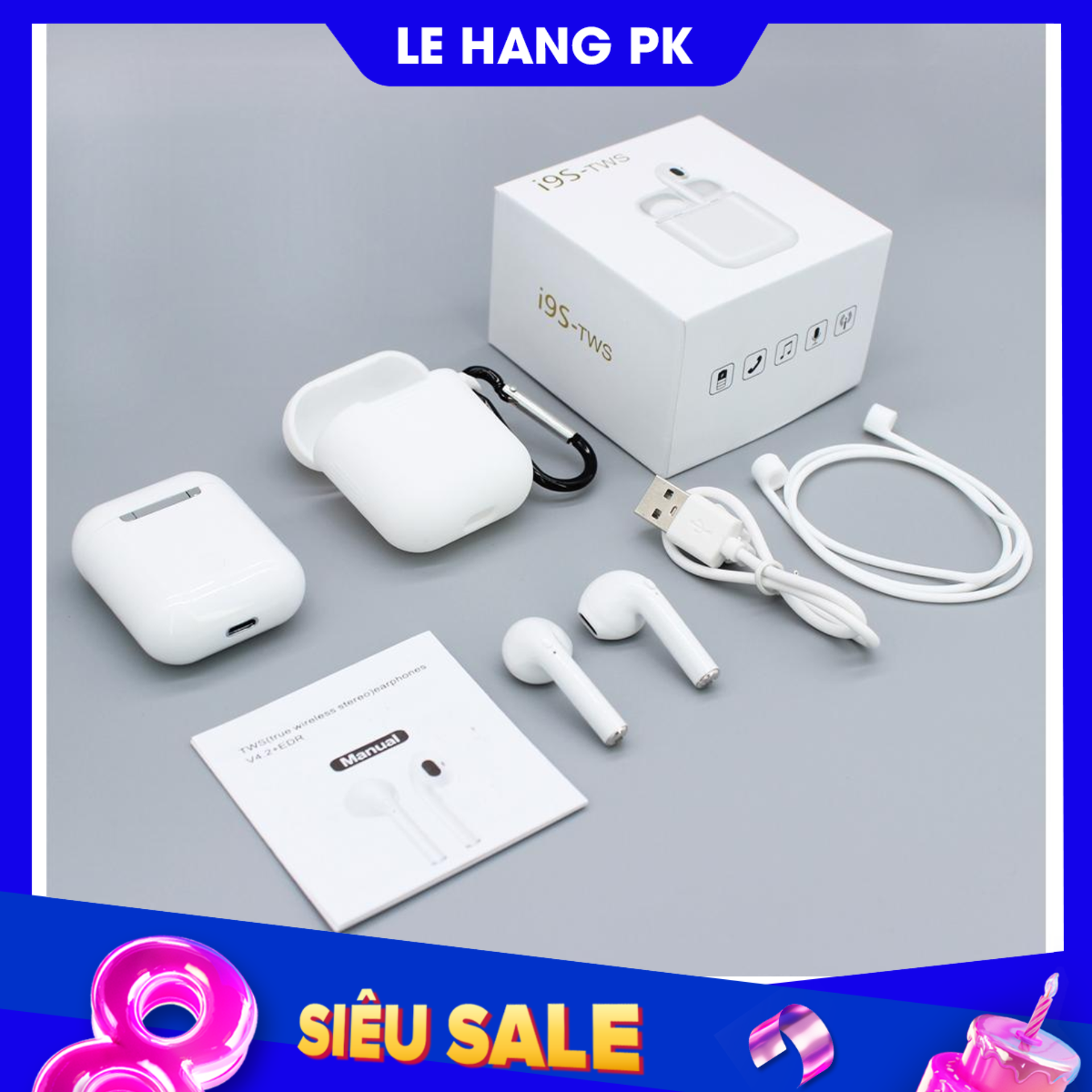 Tai nghe bluetooth 5.0 i9s tai nghe thể thao tai cảm ứng mini nhỏ gọn Âm thanh 3D Hệ thống Android và IOS đều có thể kết nối nối phù hợp cả nam và nữ có 2 tai nghe nhận gọi thoại
